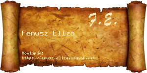 Fenusz Eliza névjegykártya